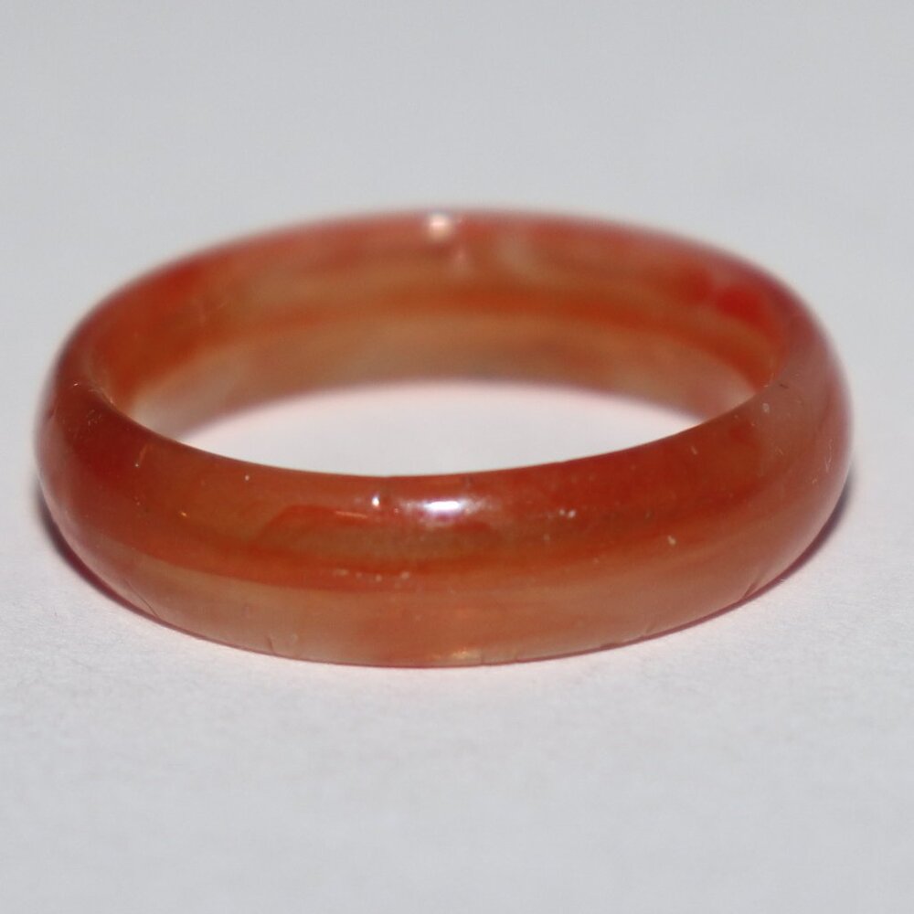🧡 Faux Orange Carnelian Ring – Size 9 Warm Glow · Bold Hue · Stone-Look Finish